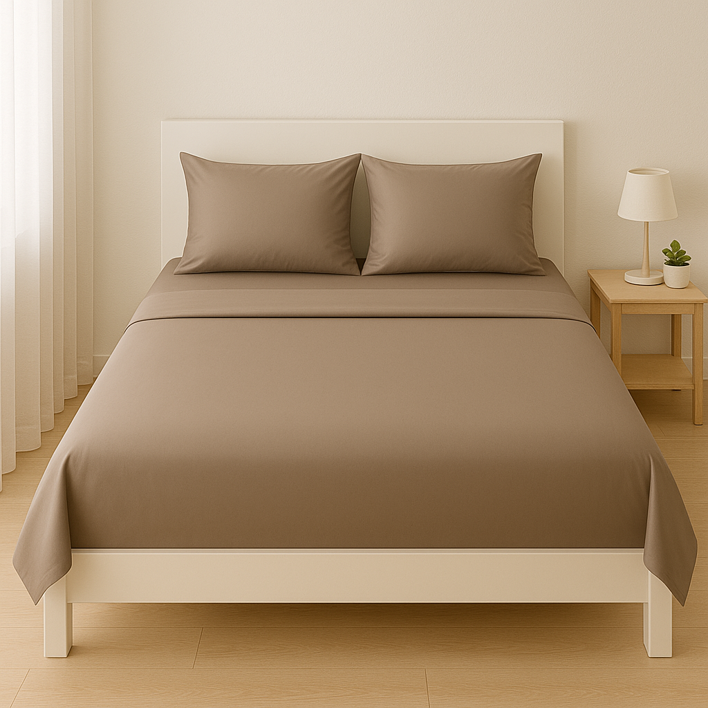 Luxury Sateen Bedsheet Set - Solid Color - King Size on white background - The Cocoon Tribe
