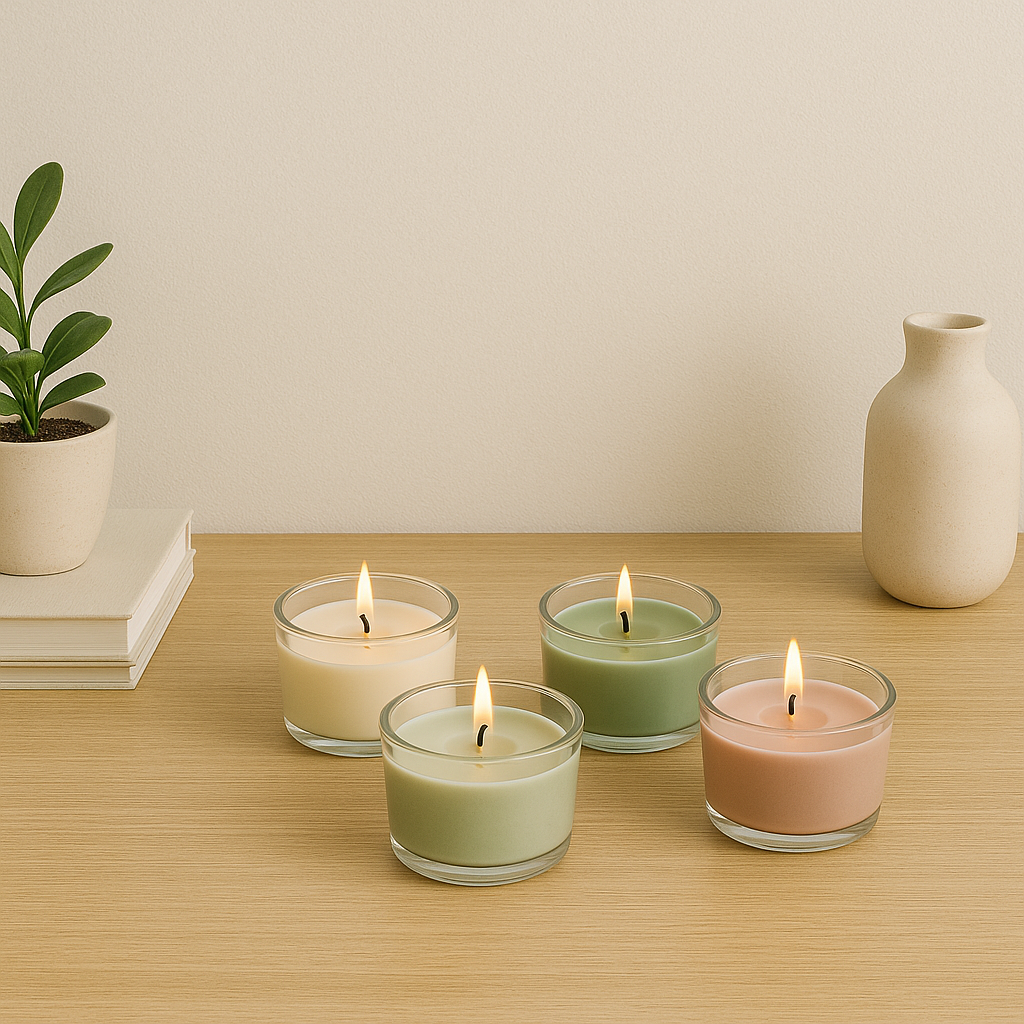 Scented Soy Wax Candles - Set of 4 - Assorted on white background - The Cocoon Tribe